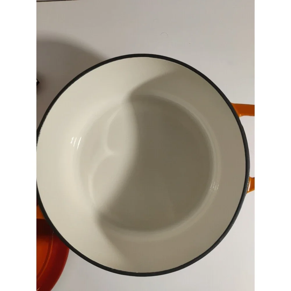 Chef Power 4.5QT Orange Flamed Enameled Cast Iron Dutch Oven with Lid New